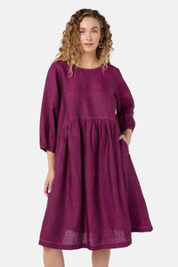 Gorman NZ - Top Stitch Shot Linen Dress - pink