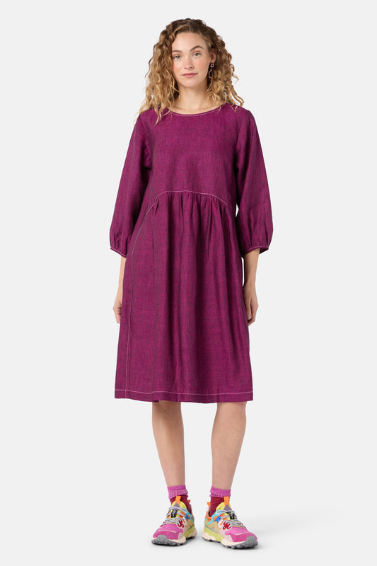 Gorman NZ - Top Stitch Shot Linen Dress - pink