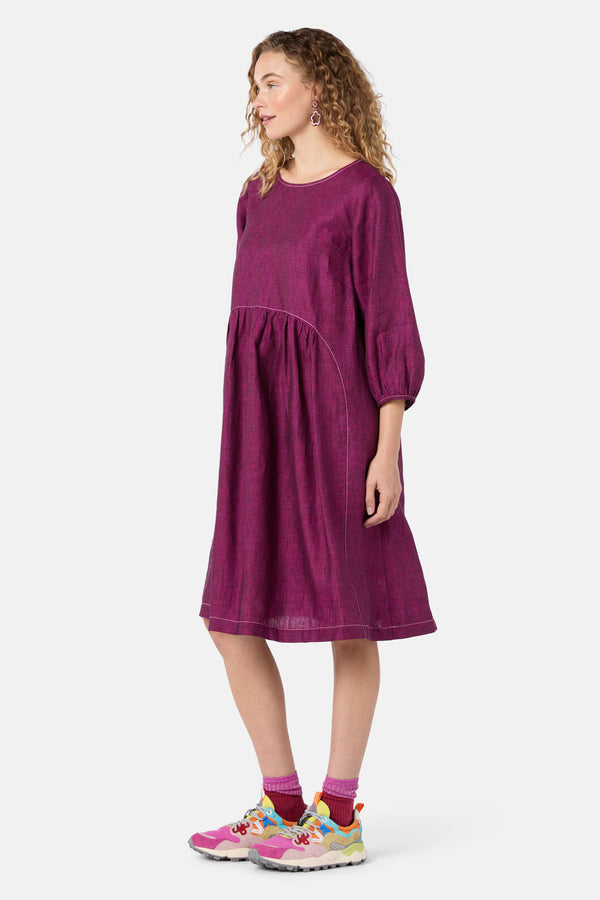 Gorman NZ - Top Stitch Shot Linen Dress - pink