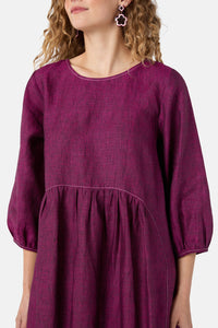 Gorman NZ - Top Stitch Shot Linen Dress - pink