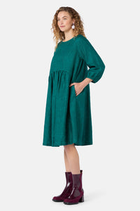Gorman NZ - Top Stitch Shot Linen Dress - green