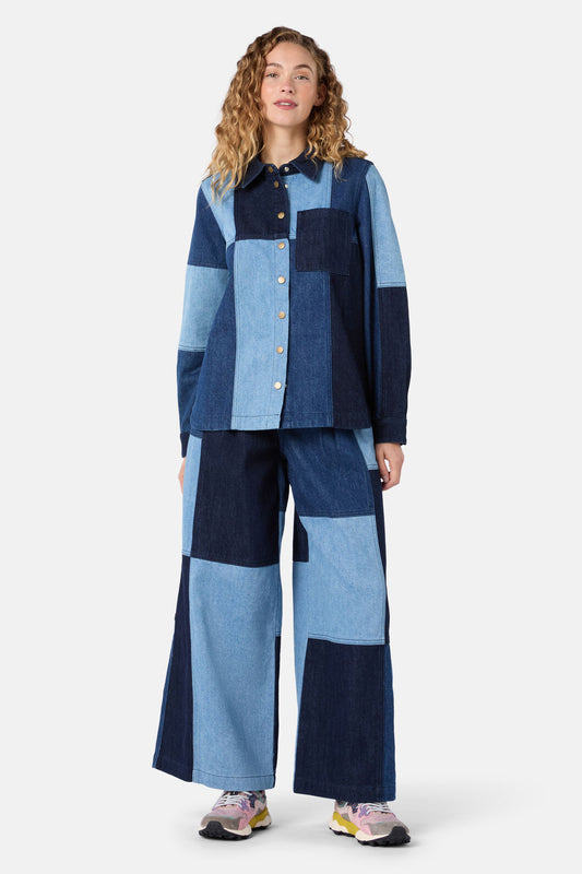 Gorman NZ - Puzzle Spliced Denim Shirt - denim