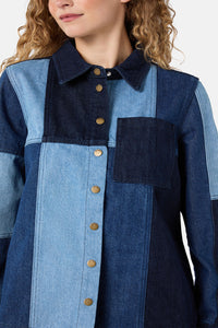 Gorman NZ - Puzzle Spliced Denim Shirt - denim