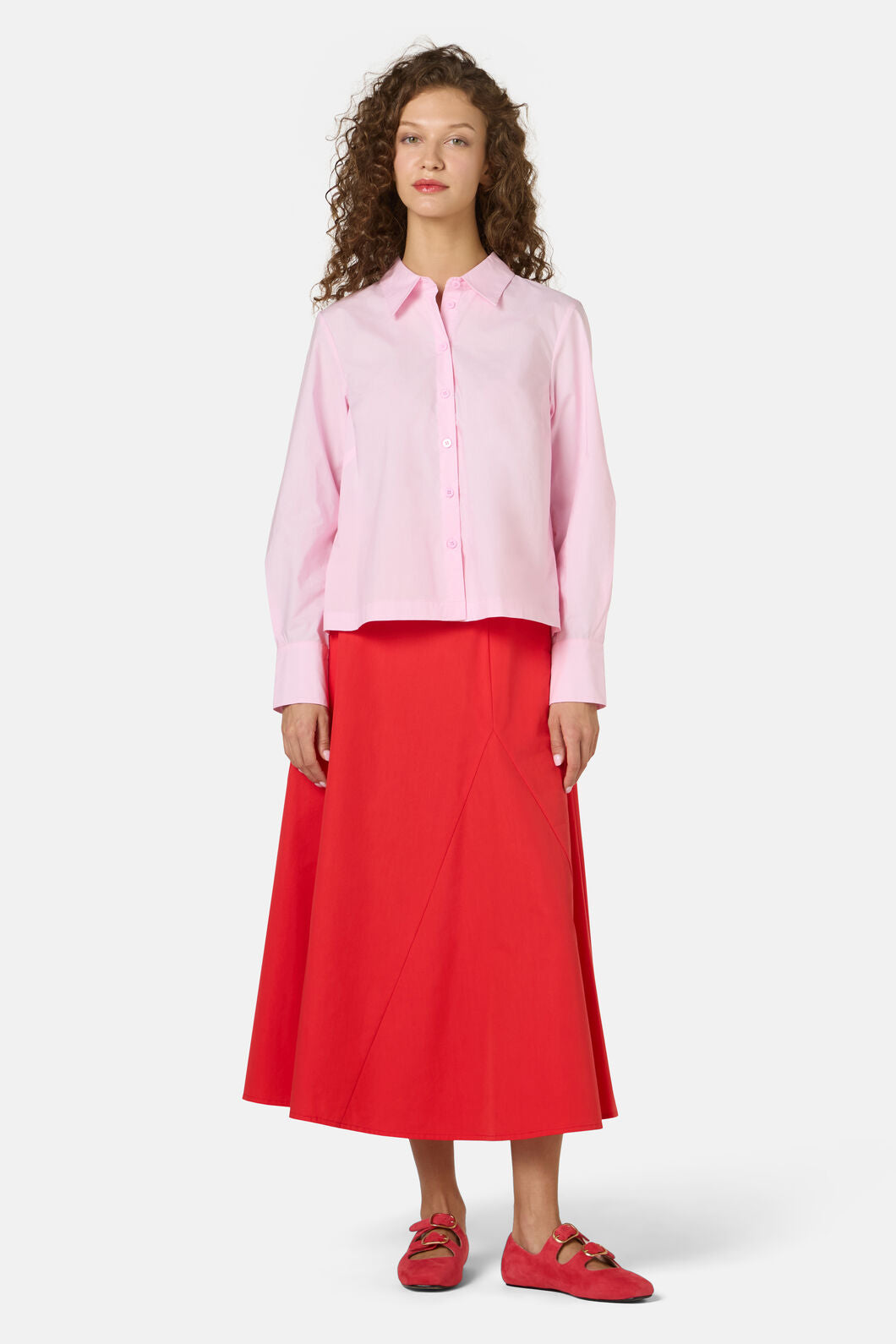 Gorman NZ - Juno Pleated Cotton Shirt - pink