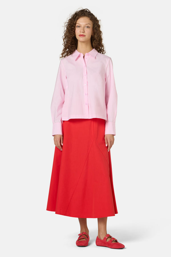 Gorman NZ - Juno Pleated Cotton Shirt - pink