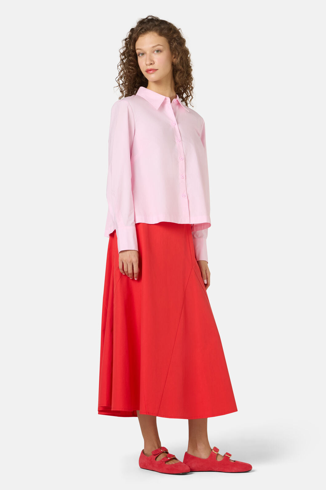 Gorman NZ - Juno Pleated Cotton Shirt - pink