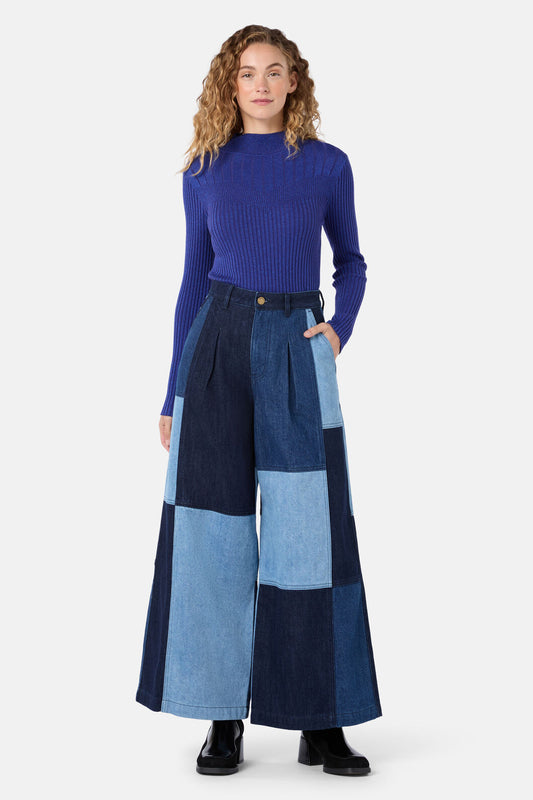 Gorman NZ - Puzzle Denim Spliced Skort - denim