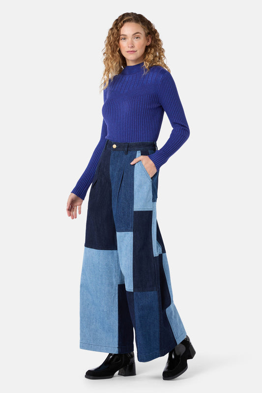 Gorman NZ - Puzzle Denim Spliced Skort - denim