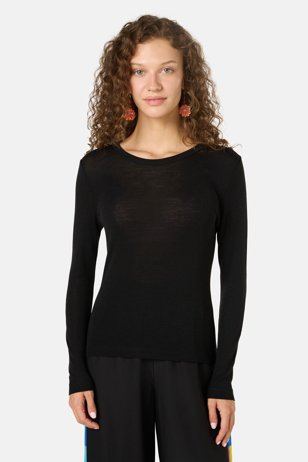Gorman NZ - Merino Wool Crew Neck Top - black