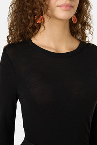 Gorman NZ - Merino Wool Crew Neck Top - black