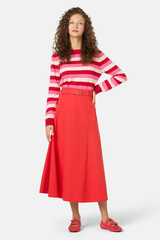 Gorman NZ - Peony Midi Cotton Skirt - red