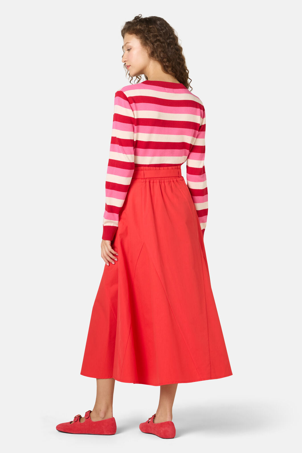 Gorman NZ - Peony Midi Cotton Skirt - red