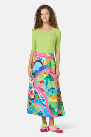 Gorman NZ - Mountain Magic Midi Skirt - print