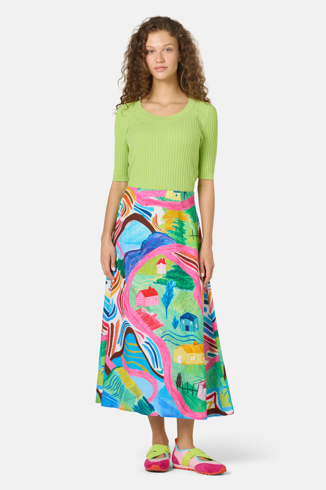 Gorman NZ - Mountain Magic Midi Skirt - print