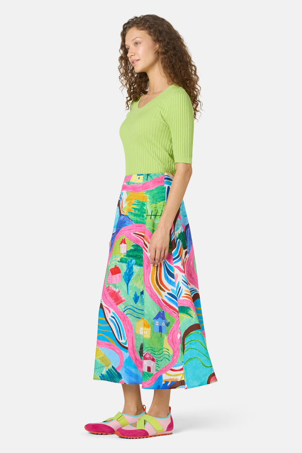 Gorman NZ - Mountain Magic Midi Skirt - print