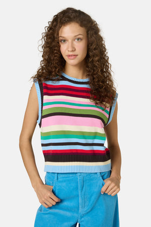 Gorman NZ - Rainbow Knit Vest - stripe