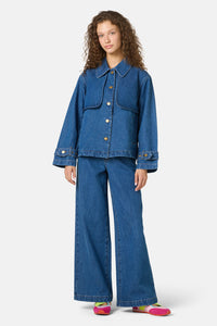 Gorman NZ - Margaux Cropped Denim Jacket - mid-blue