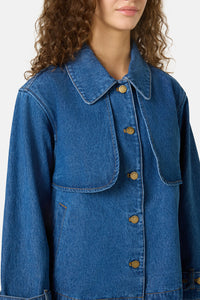 Gorman NZ - Margaux Cropped Denim Jacket - mid-blue