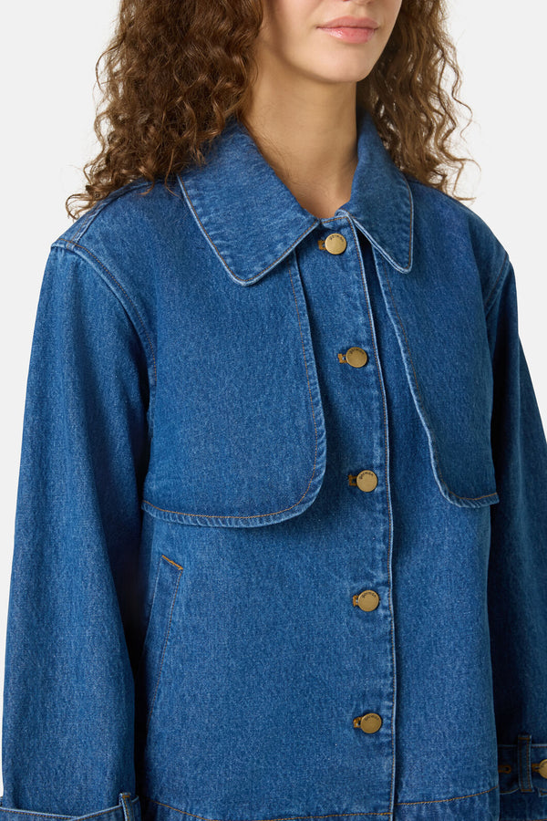 Gorman NZ - Margaux Cropped Denim Jacket - mid-blue
