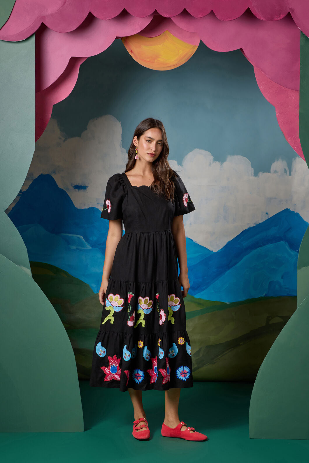 Gorman NZ - Paisley Parade Tiered Dress - black