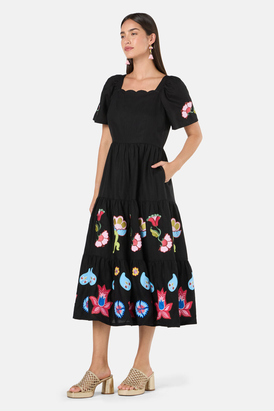 Gorman NZ - Paisley Parade Tiered Dress - black