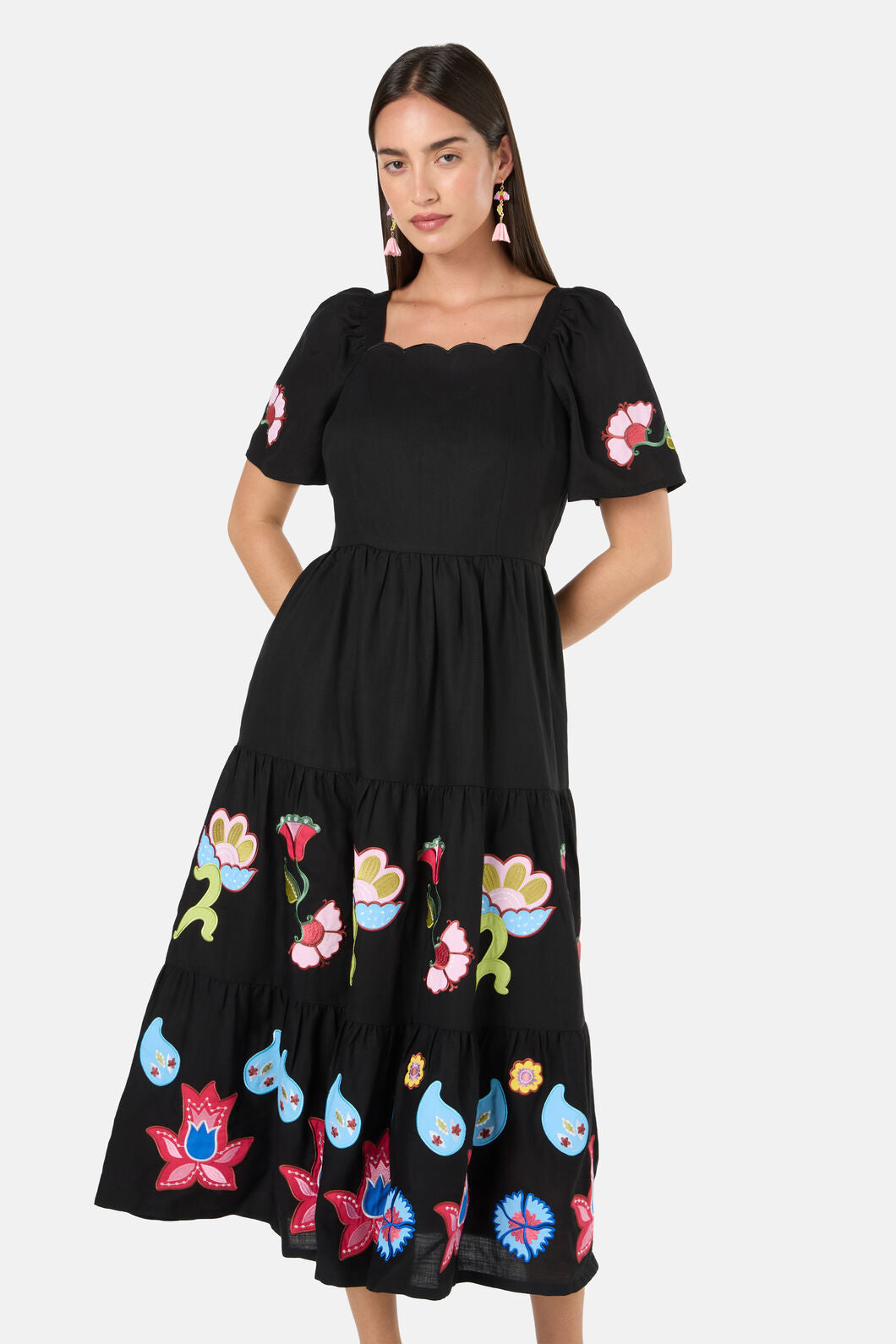 Gorman NZ - Paisley Parade Tiered Dress - black