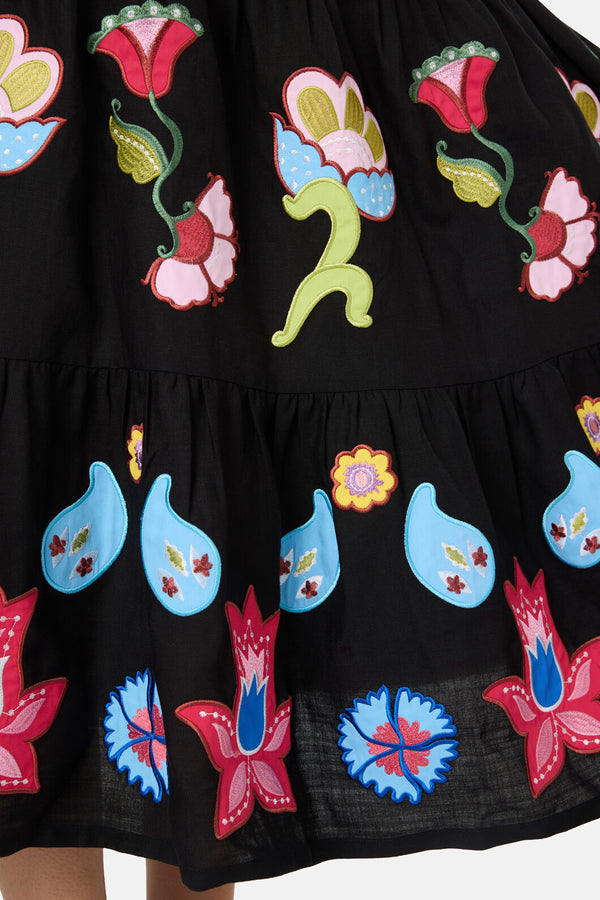 Gorman NZ - Paisley Parade Tiered Dress - black