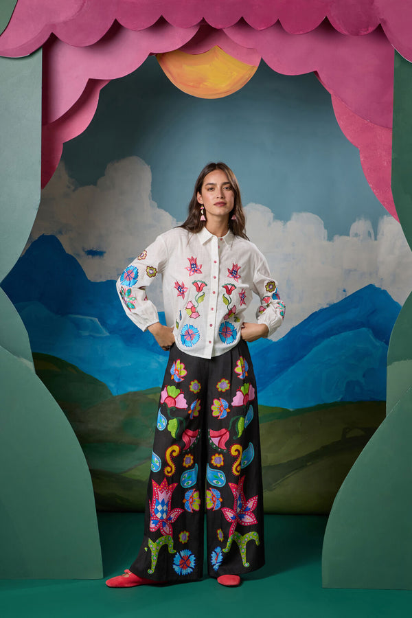 Gorman NZ - Paisley Parade Print Pant - black