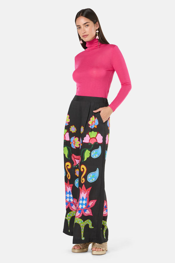 Gorman NZ - Paisley Parade Print Pant - black