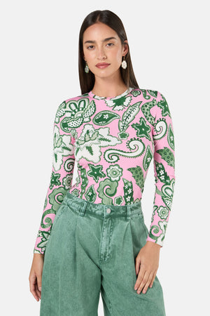 Gorman NZ - Paisley Parade Long Sleeve Top - pink