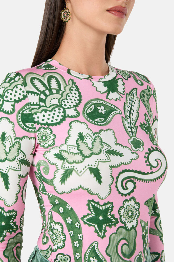 Gorman NZ - Paisley Parade Long Sleeve Top - pink