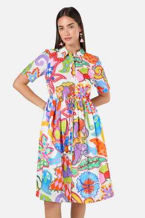 Gorman NZ - Paisley Parade Shirt Dress - white