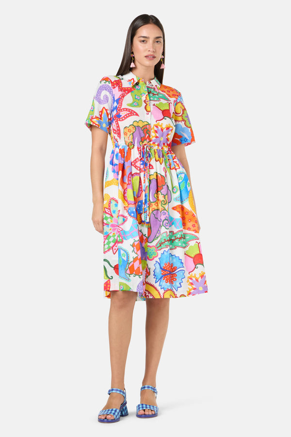 Gorman NZ - Paisley Parade Shirt Dress - white