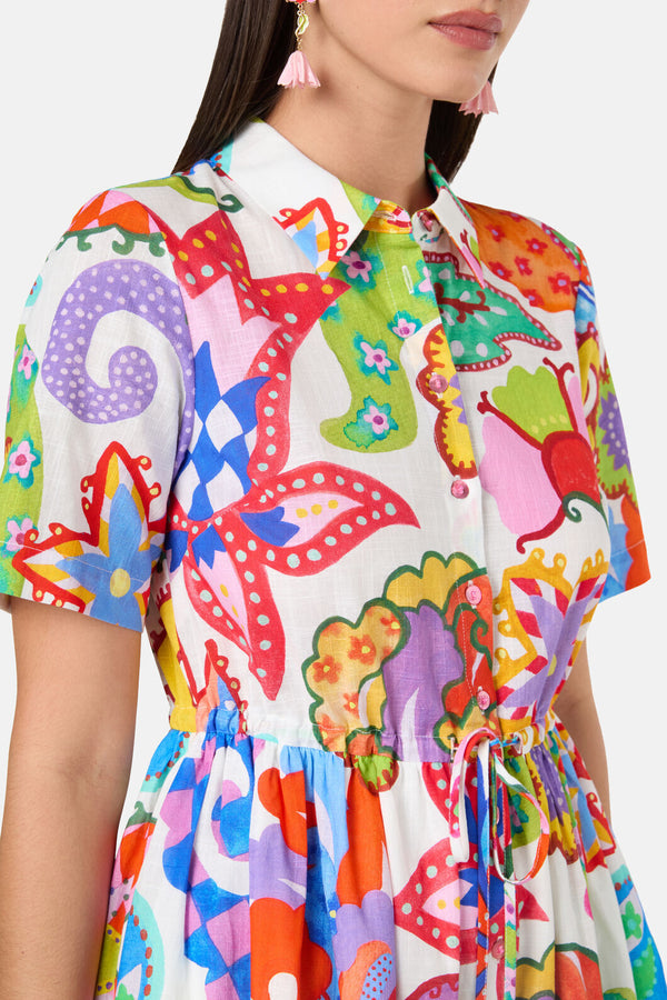 Gorman NZ - Paisley Parade Shirt Dress - white
