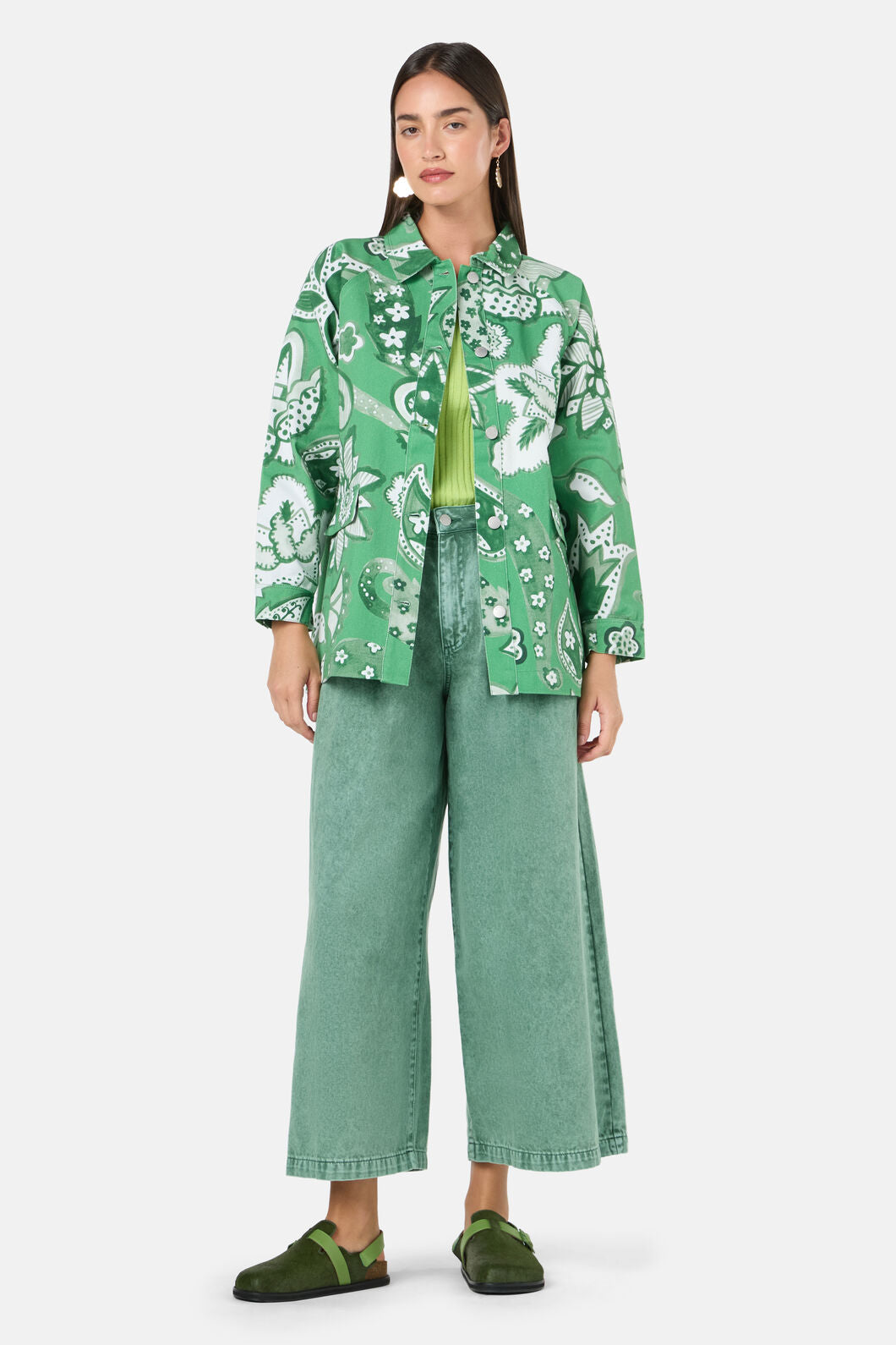 Gorman NZ - Paisley Parade Denim Shacket - green