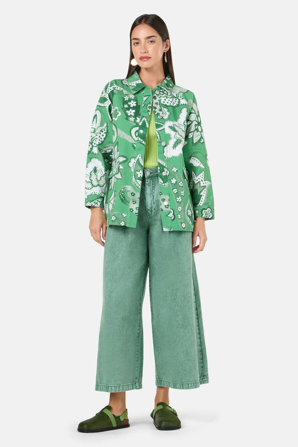 Gorman NZ - Paisley Parade Denim Shacket - green