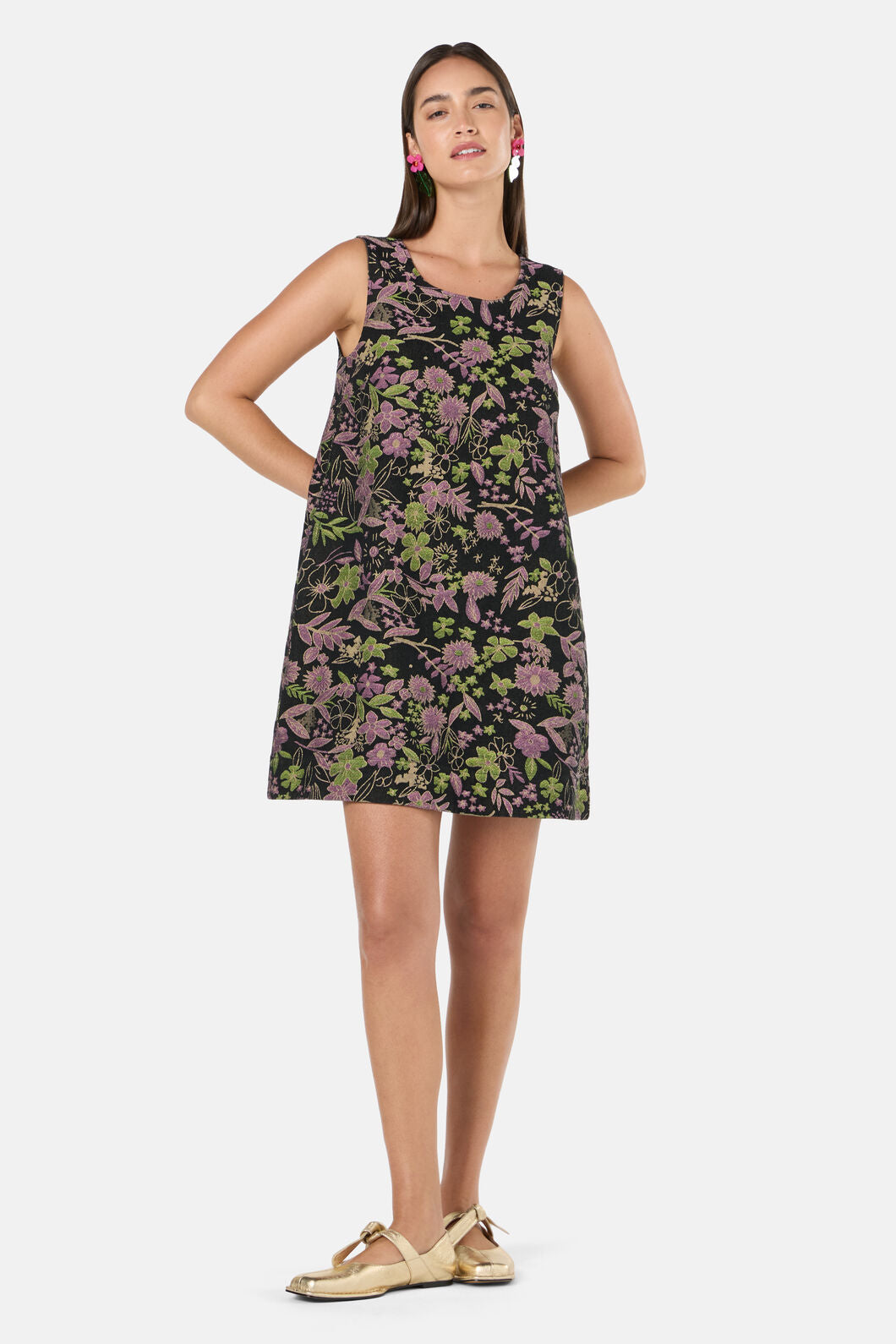 Gorman NZ - Floral Flight Denim Mini Dress - black