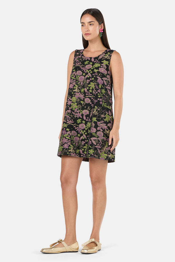 Gorman NZ - Floral Flight Denim Mini Dress - black