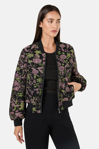 Gorman NZ - Floral Flight Denim Bomber - black