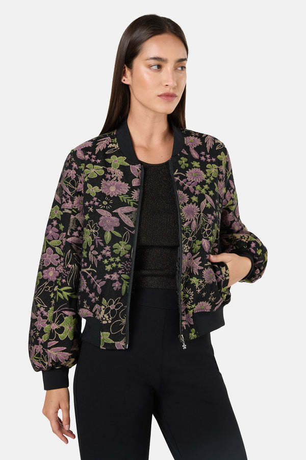 Gorman NZ - Floral Flight Denim Bomber - black