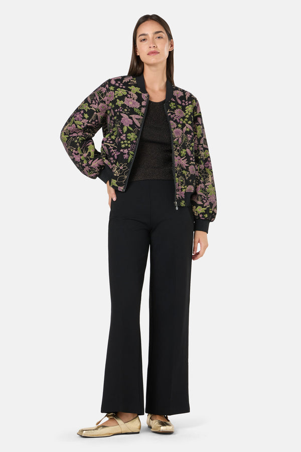 Gorman NZ - Floral Flight Denim Bomber - black