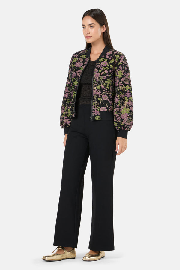 Gorman NZ - Floral Flight Denim Bomber - black