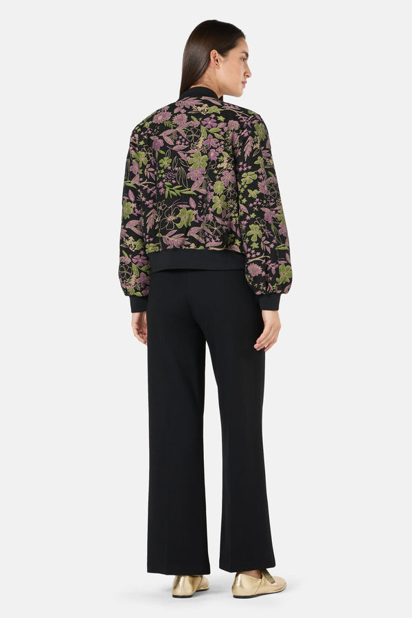 Gorman NZ - Floral Flight Denim Bomber - black