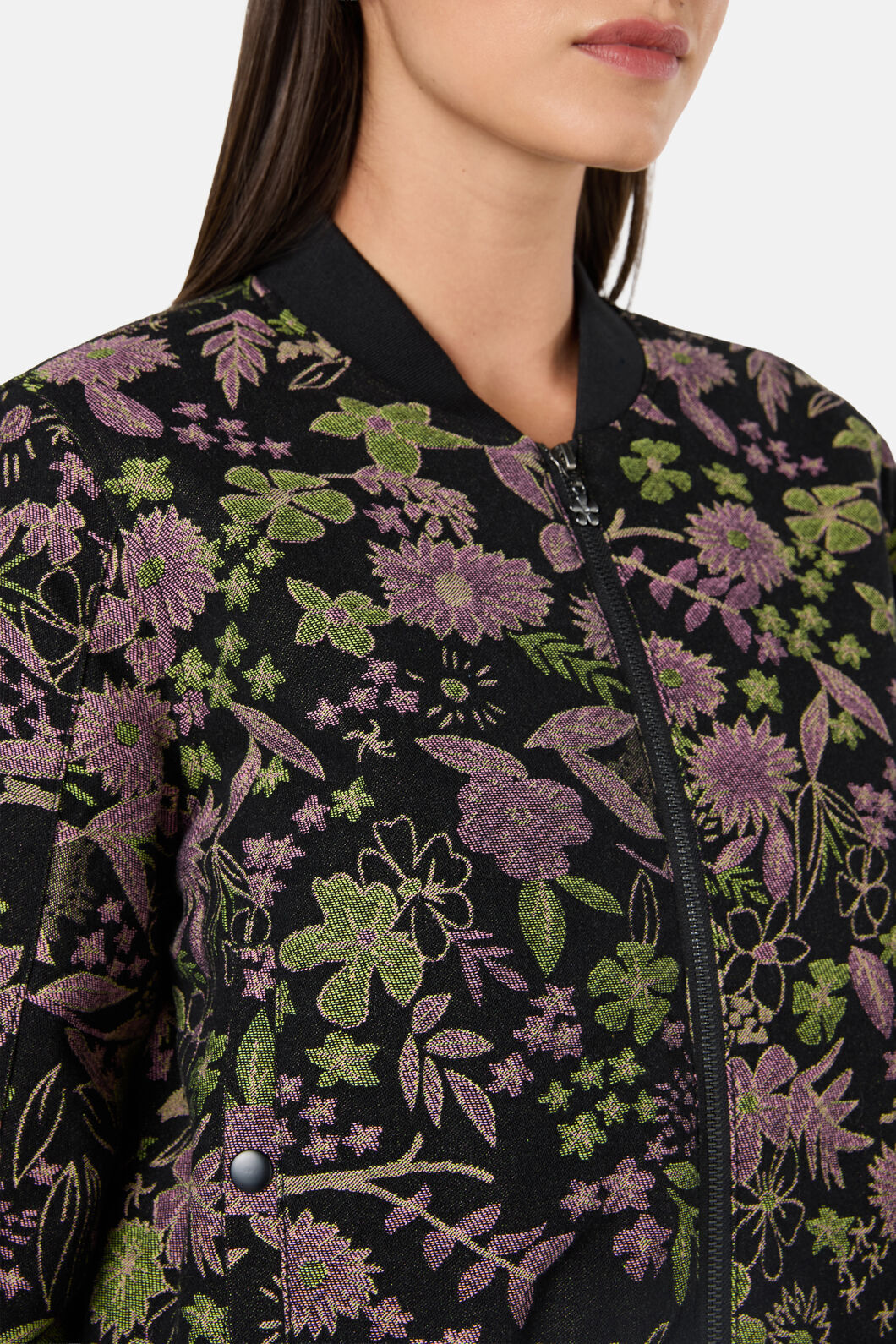 Gorman NZ - Floral Flight Denim Bomber - black