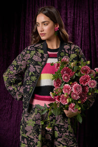 Gorman NZ - Floral Flight Denim Bomber - black