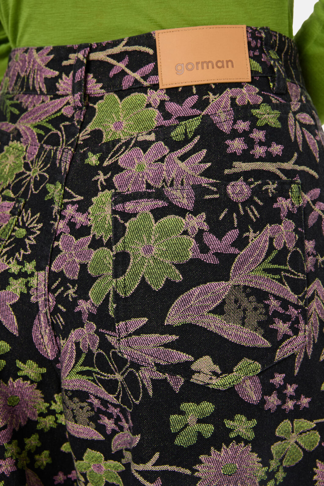 Gorman NZ - Floral Flight Denim Skort - black