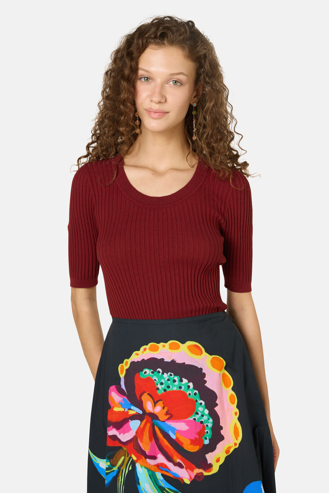 Gorman NZ - Allegra Scooped Neck Knit Top - plum