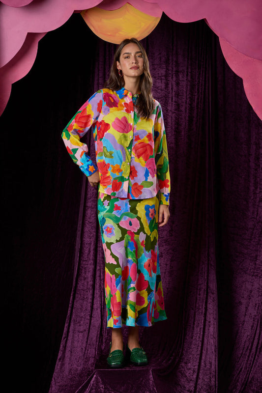 Gorman NZ - Expressionist Slip Skirt - print