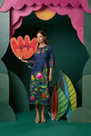 Gorman NZ - Pretty Protea EmbroideredDress - navy