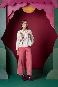 Gorman NZ - Pretty Protea EmbroideredShirt - cream